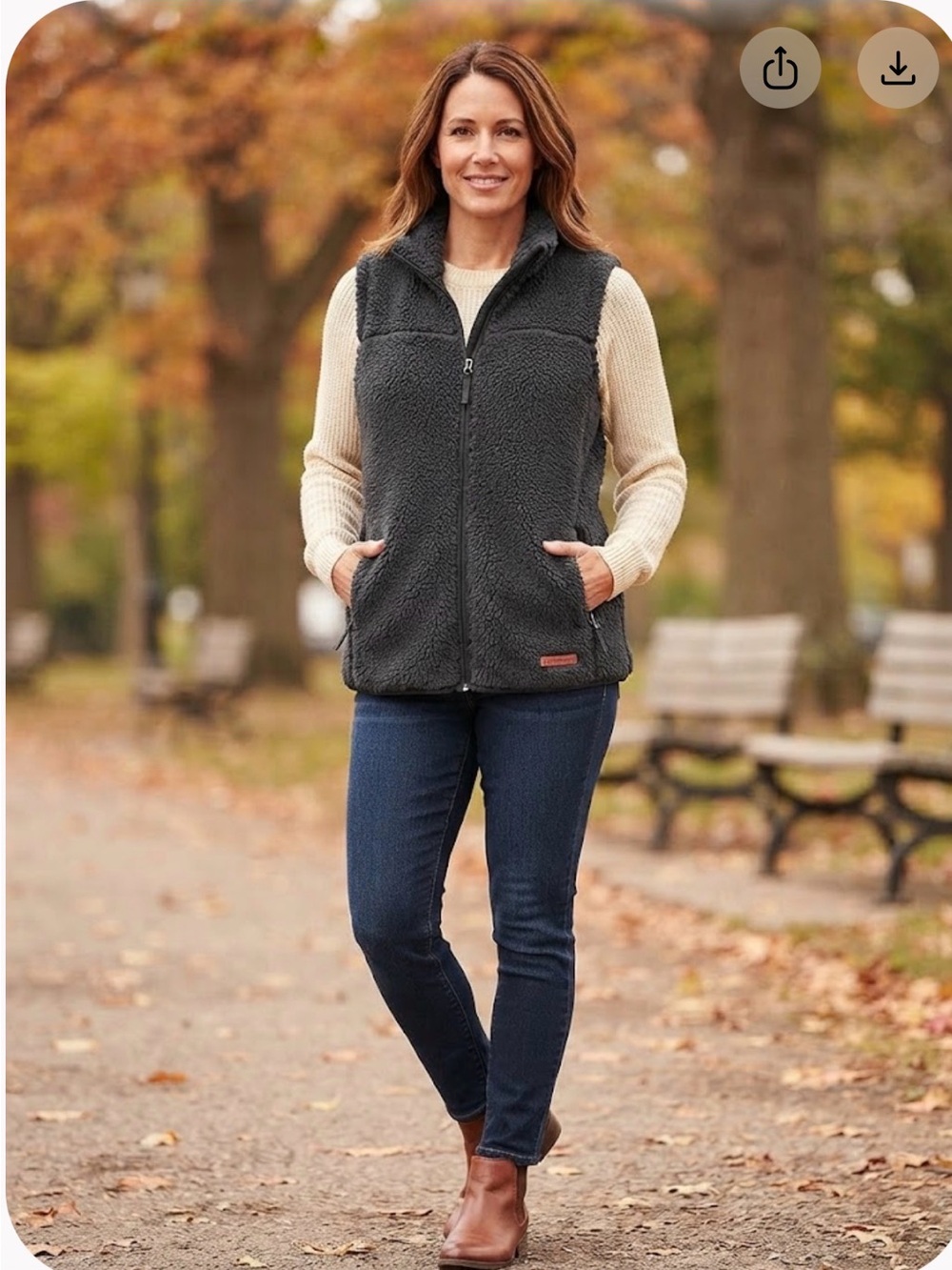 Free Country Dark Charcoal Sherpa Zip Vest